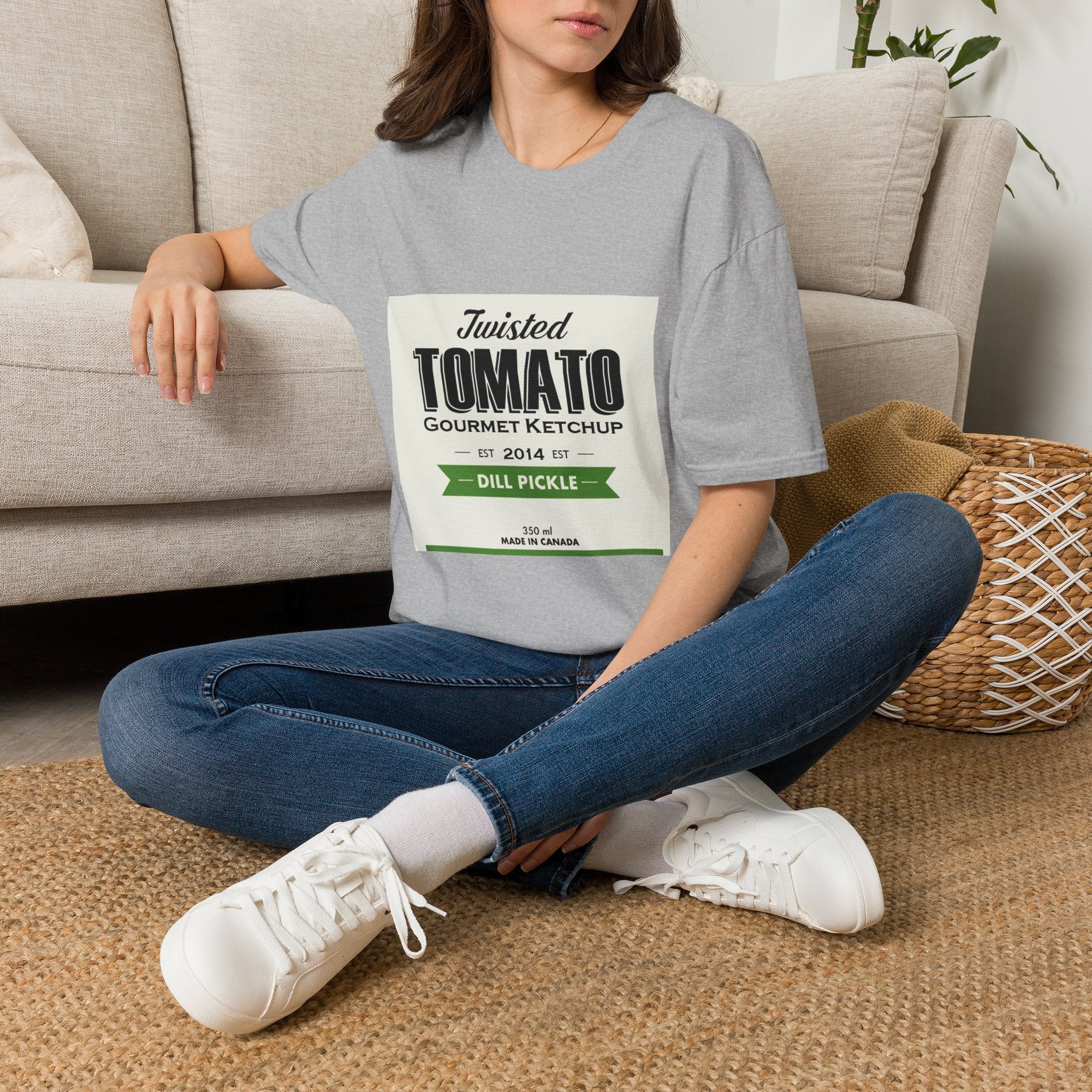 Tomato Ketchup Graphic T-Shirt — "Twisted Tomato Gourmet Ketchup" Vintage Label Tee