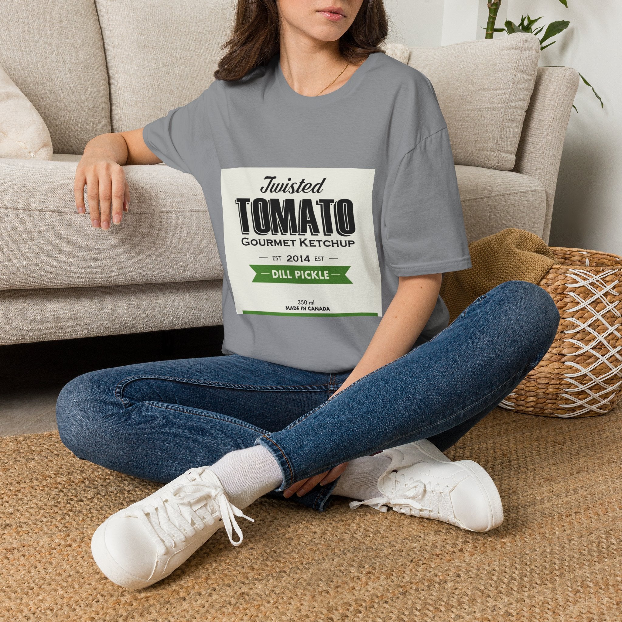 Tomato Ketchup Graphic T-Shirt — "Twisted Tomato Gourmet Ketchup" Vintage Label Tee