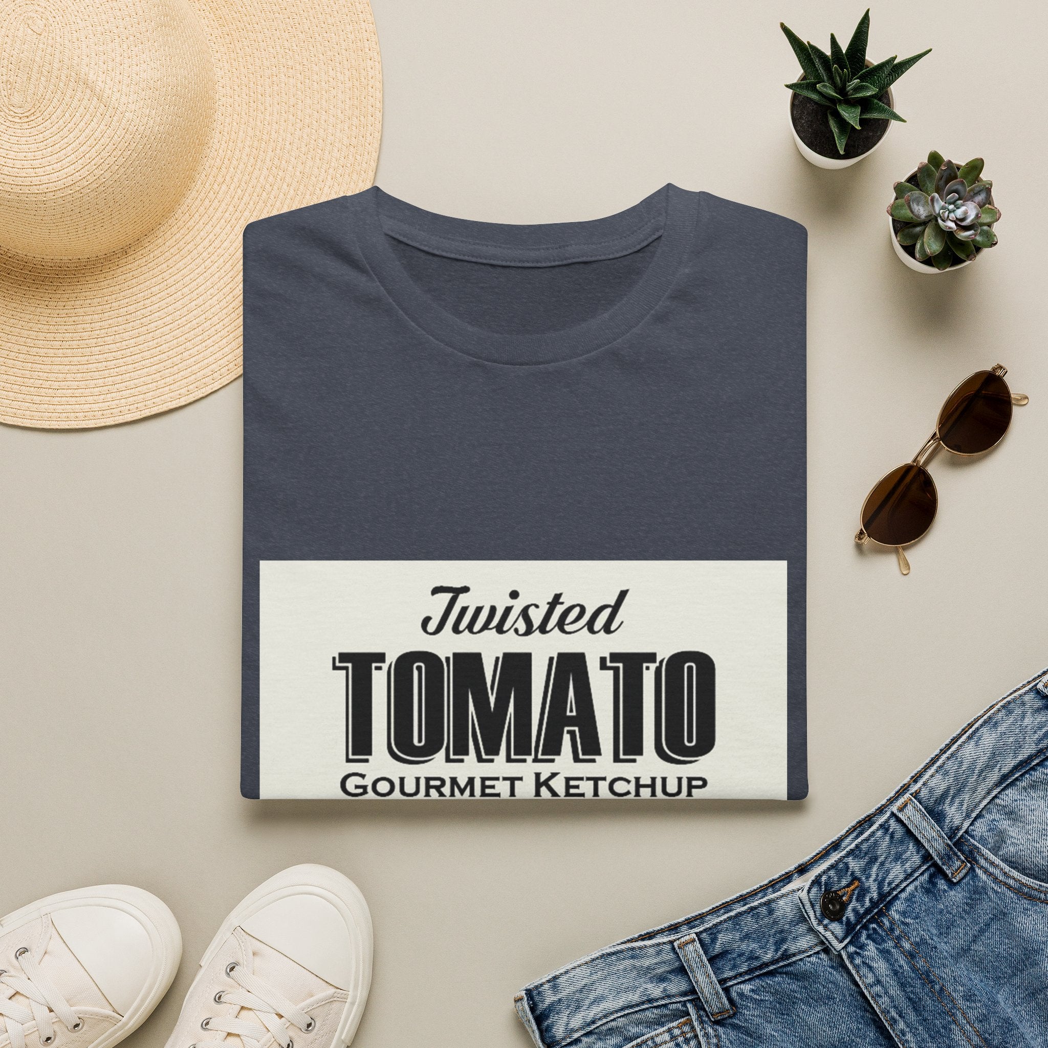 Tomato Ketchup Graphic T-Shirt — "Twisted Tomato Gourmet Ketchup" Vintage Label Tee