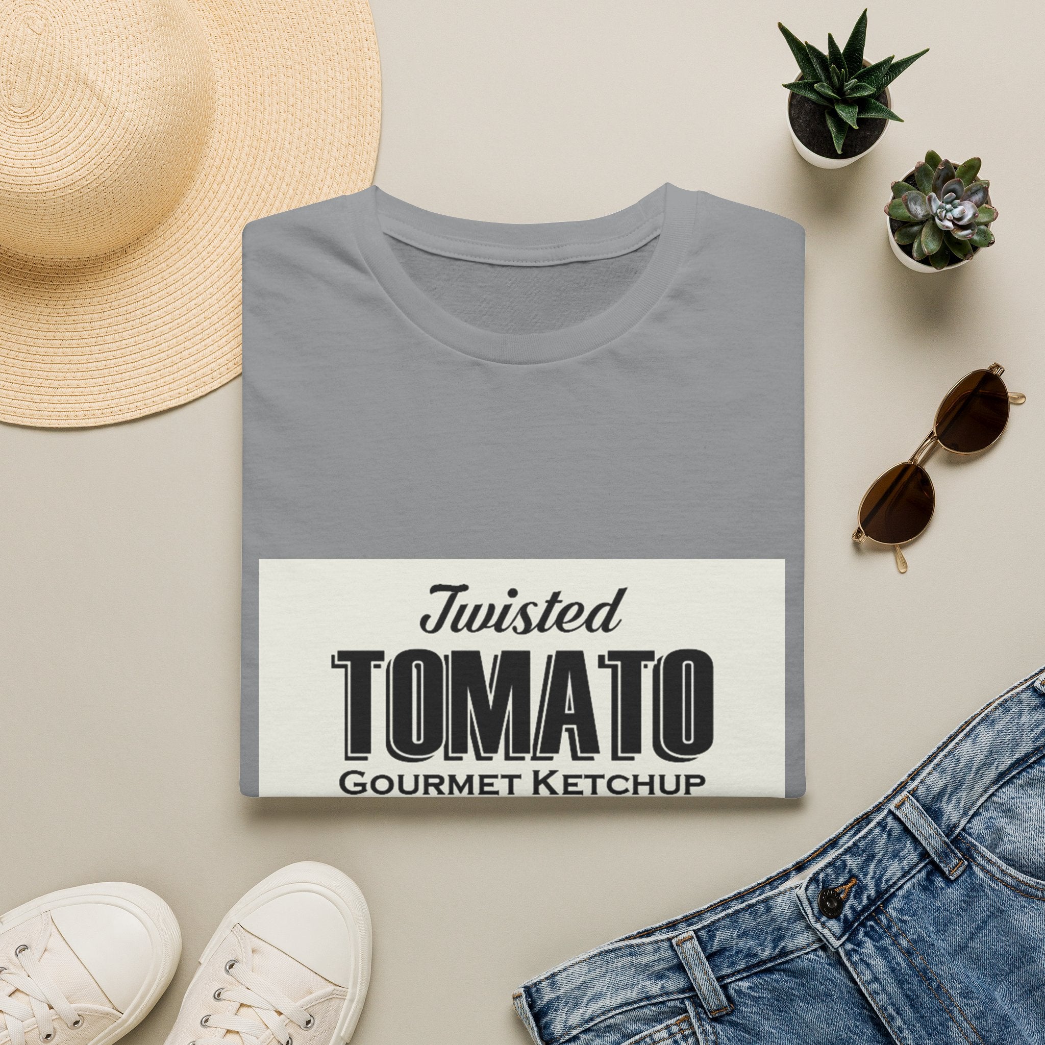 Tomato Ketchup Graphic T-Shirt — "Twisted Tomato Gourmet Ketchup" Vintage Label Tee