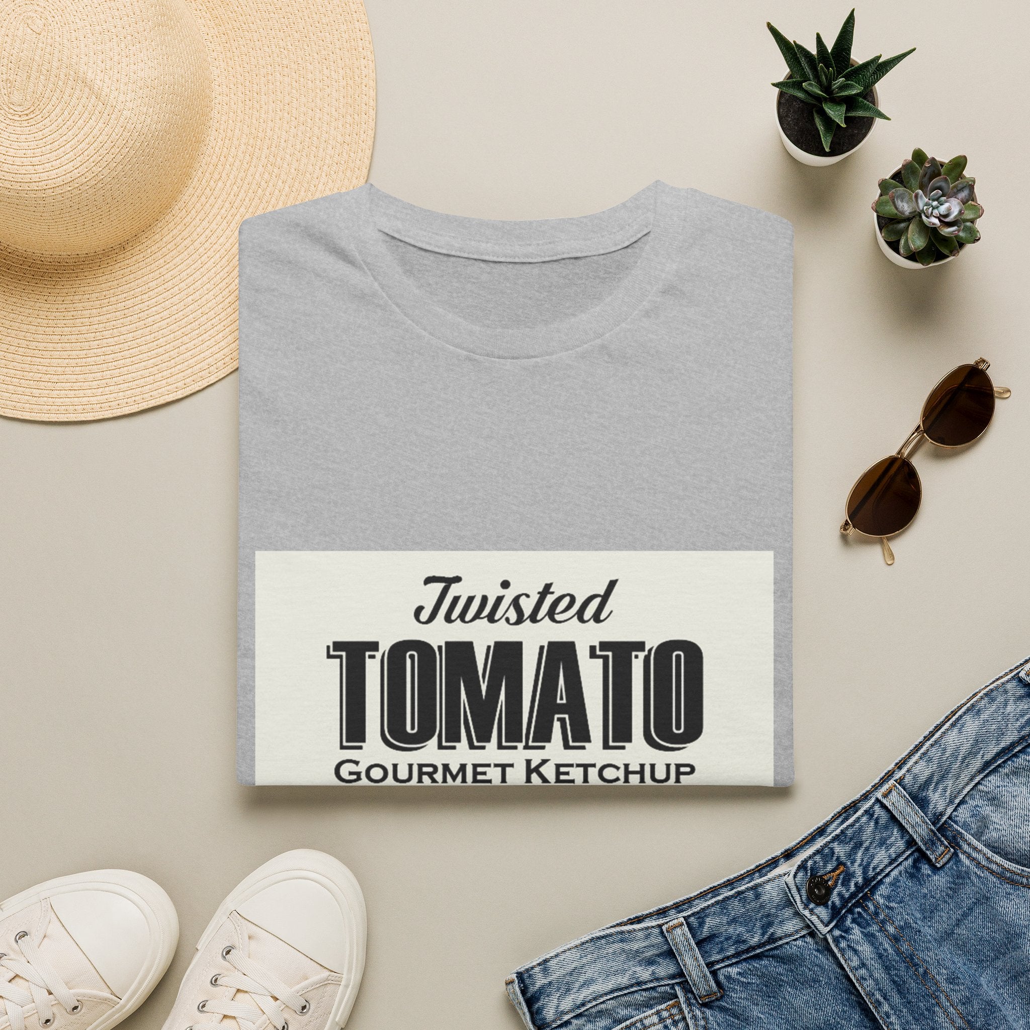 Tomato Ketchup Graphic T-Shirt — "Twisted Tomato Gourmet Ketchup" Vintage Label Tee