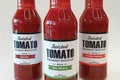 Three bottles of Twisted Tomato Gourmet Ketchup in Bacon, Dill Pickle, and Ghost Pepper flavors, lined up against a plain white background.