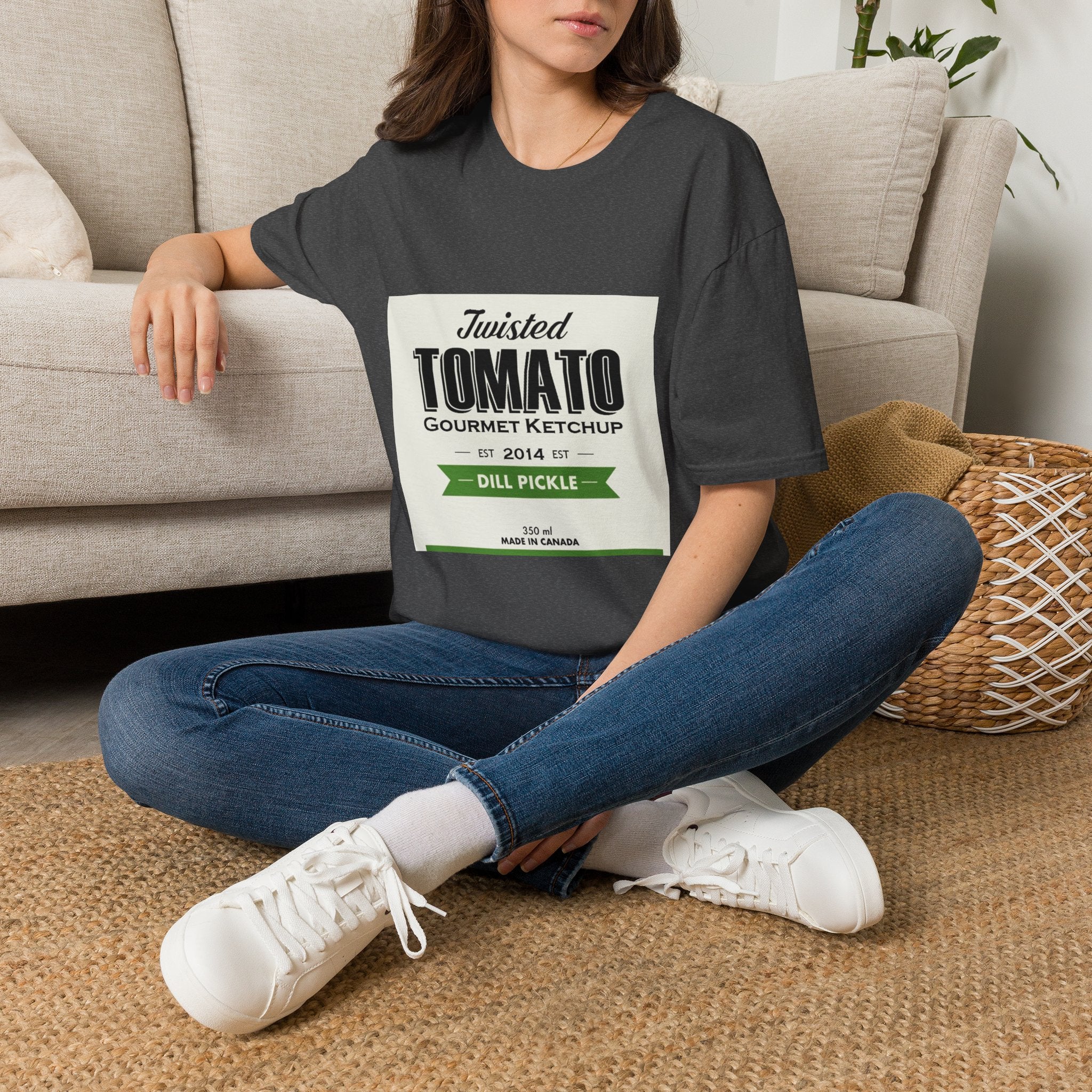 Tomato Ketchup Graphic T-Shirt — "Twisted Tomato Gourmet Ketchup" Vintage Label Tee
